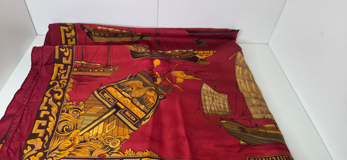 Carré Hermès en twill de soie "Jonques et Sampans "