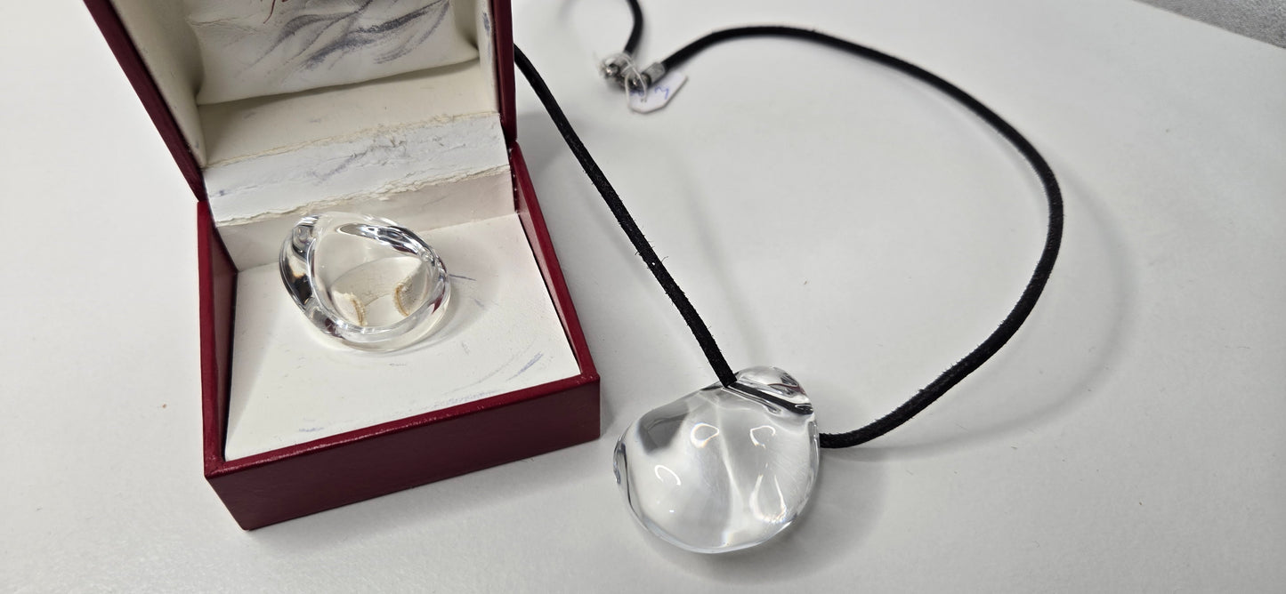 Baccarat Set Ring &Necklace (Pre worn)