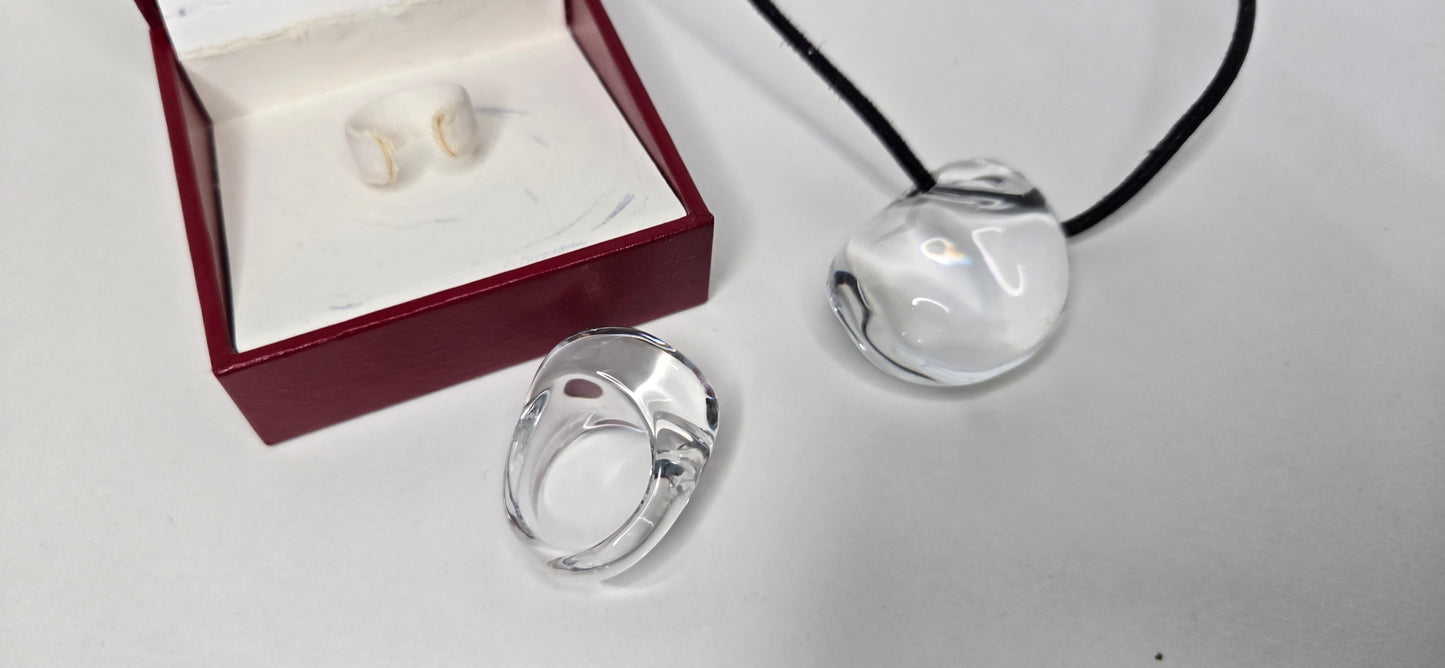 Baccarat Set Ring &Necklace (Pre worn)