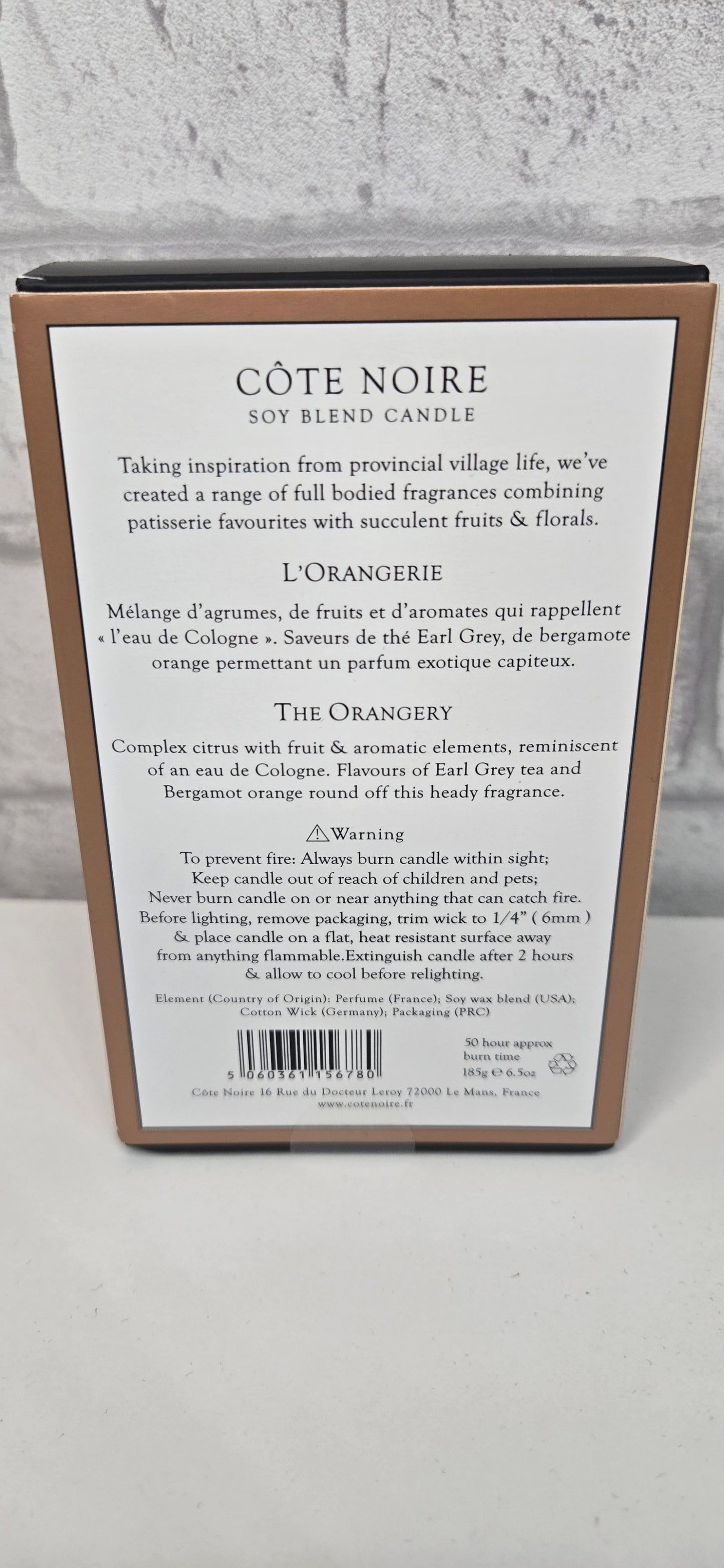 Candle Côte Noire L'orangerie 185g