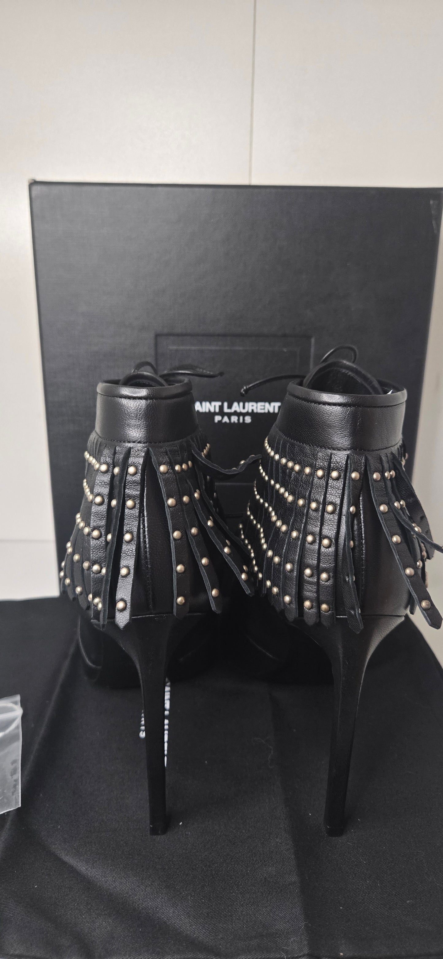 Saint Laurent "Jane Open Toes Boots" New.