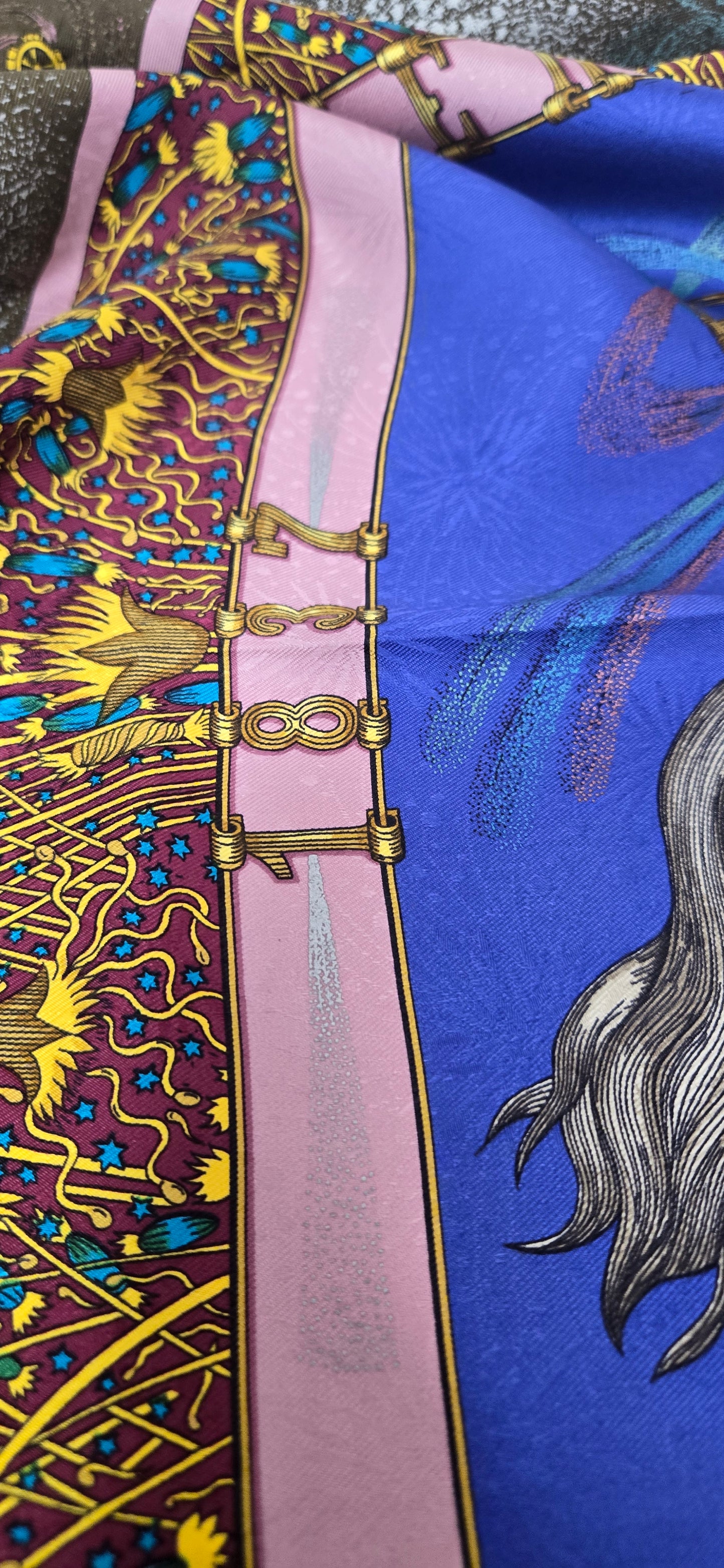 Carré/Scarf Hermès "Feux D'artifice 1987" silk/soie 90cm