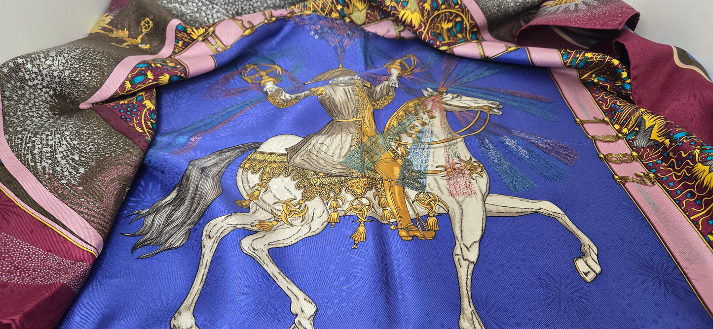 Carré/Scarf Hermès "Feux D'artifice 1987" silk/soie 90cm
