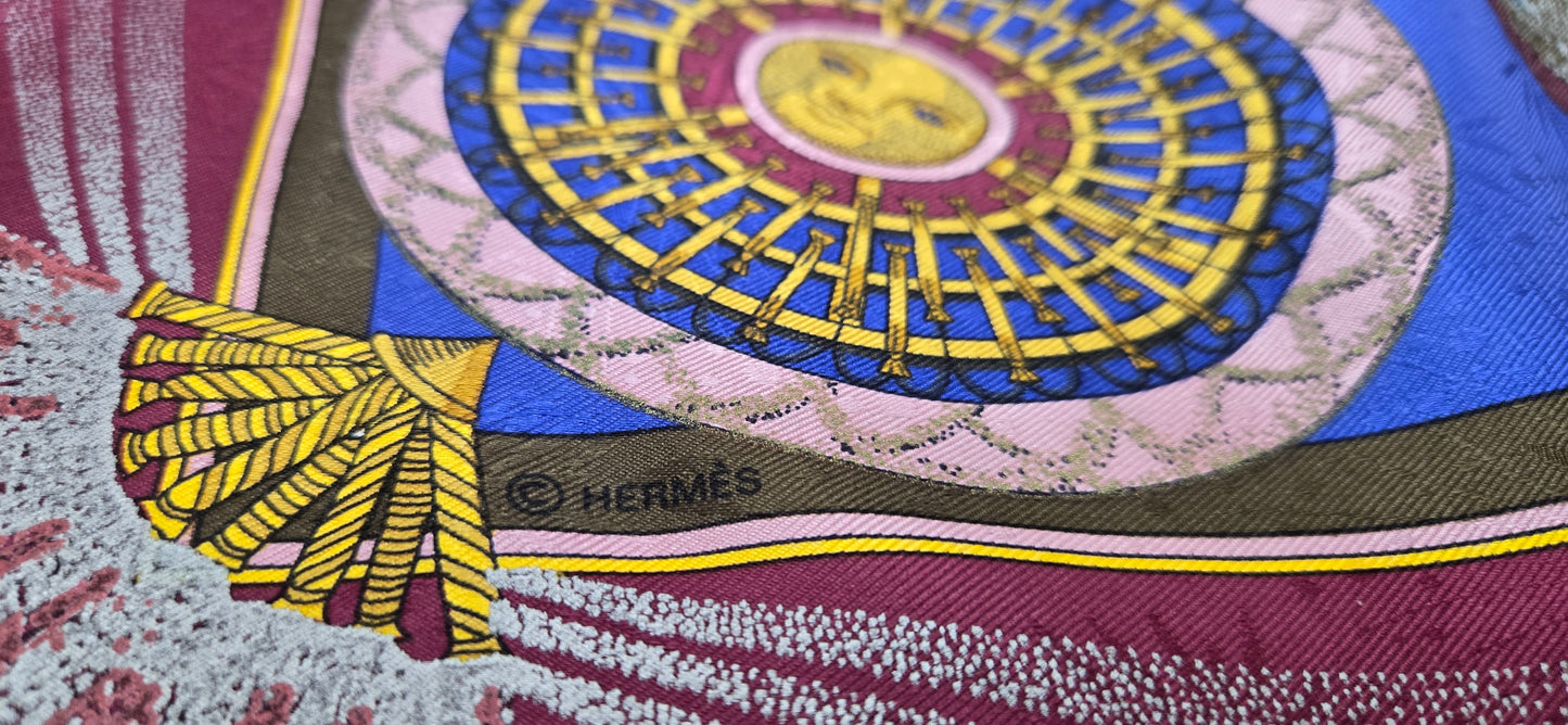 Carré/Scarf Hermès "Feux D'artifice 1987" silk/soie 90cm