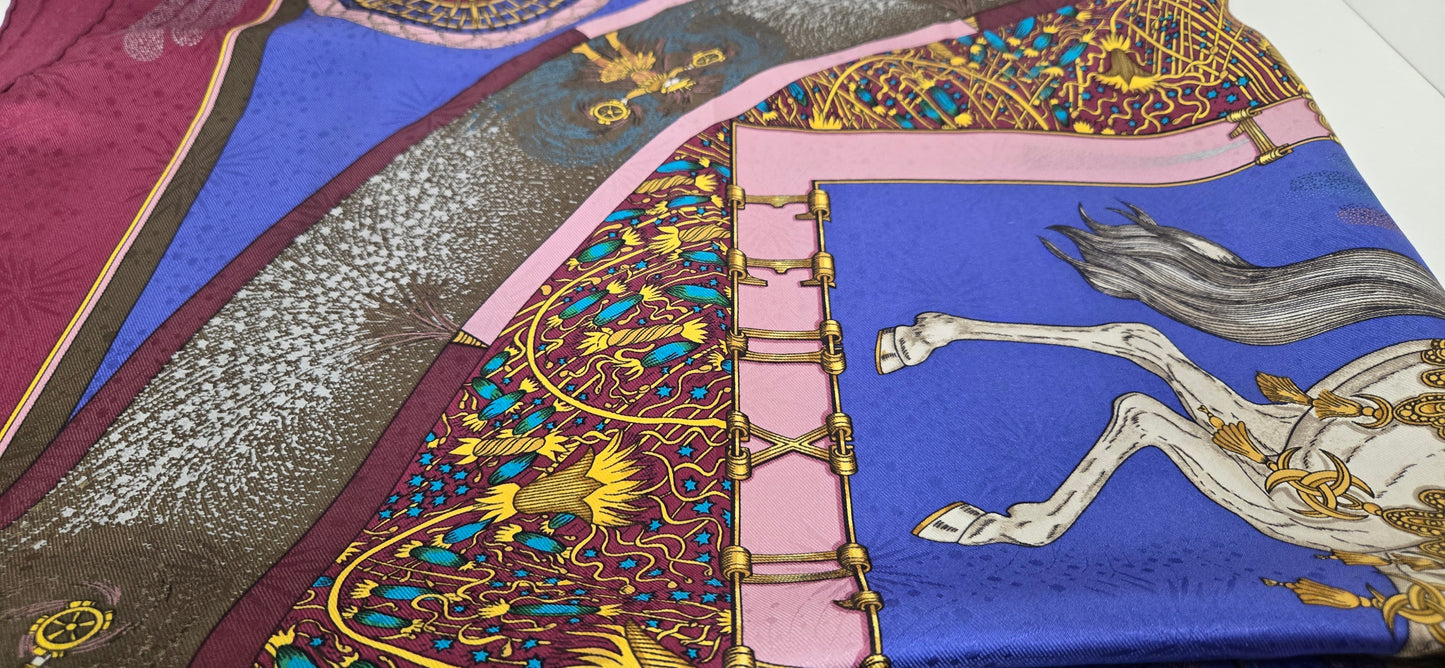 Carré/Scarf Hermès "Feux D'artifice 1987" silk/soie 90cm
