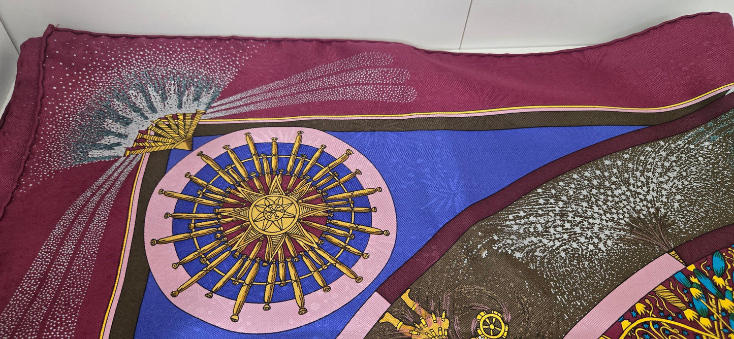 Carré/Scarf Hermès "Feux D'artifice 1987" silk/soie 90cm
