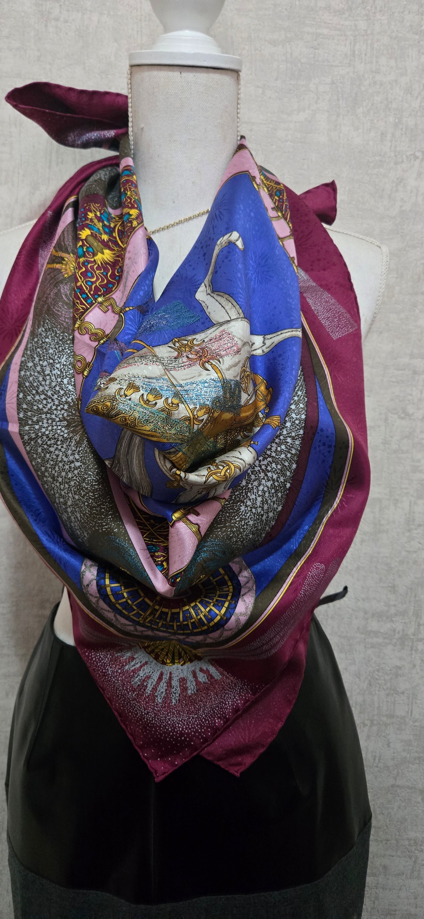 Carré/Scarf Hermès "Feux D'artifice 1987" silk/soie 90cm