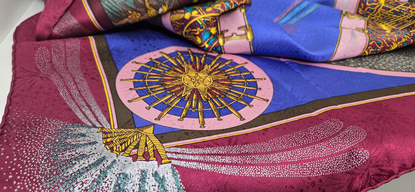 Carré/Scarf Hermès "Feux D'artifice 1987" silk/soie 90cm