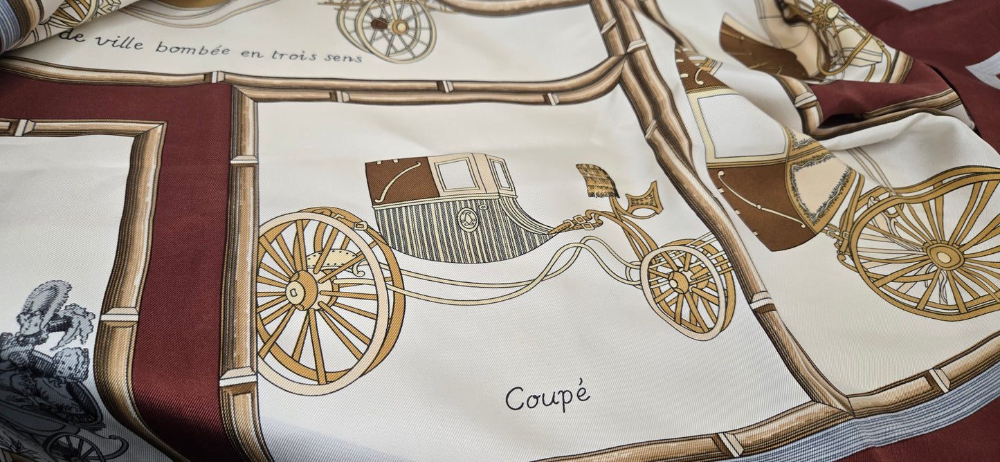 Carré/Scarf Hermès "Voitures de Dames" Silk/Soie 90cm