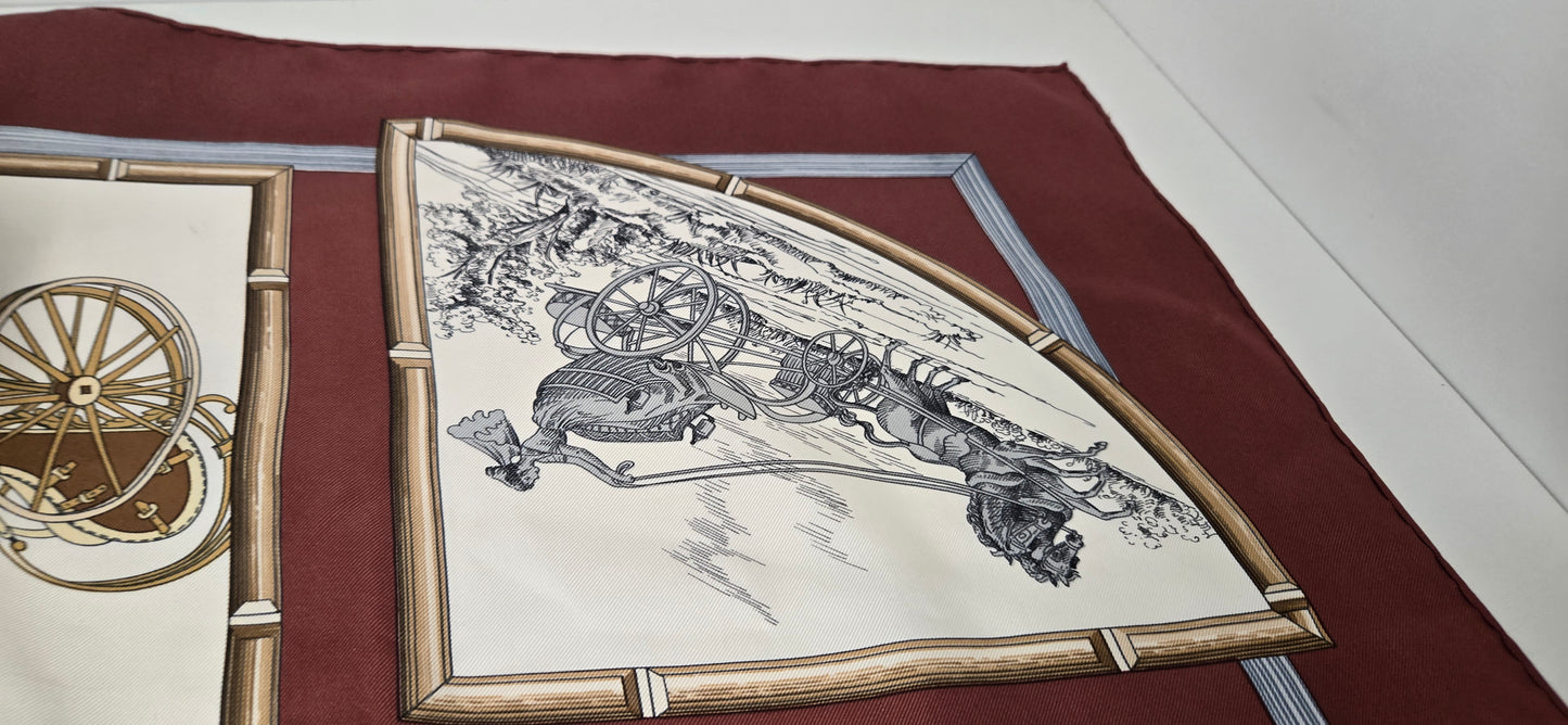 Carré/Scarf Hermès "Voitures de Dames" Silk/Soie 90cm