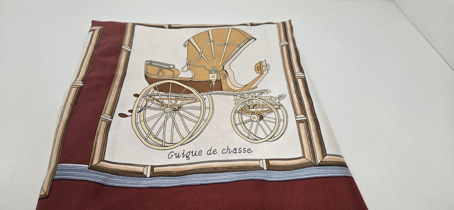 Carré/Scarf Hermès "Voitures de Dames" Silk/Soie 90cm
