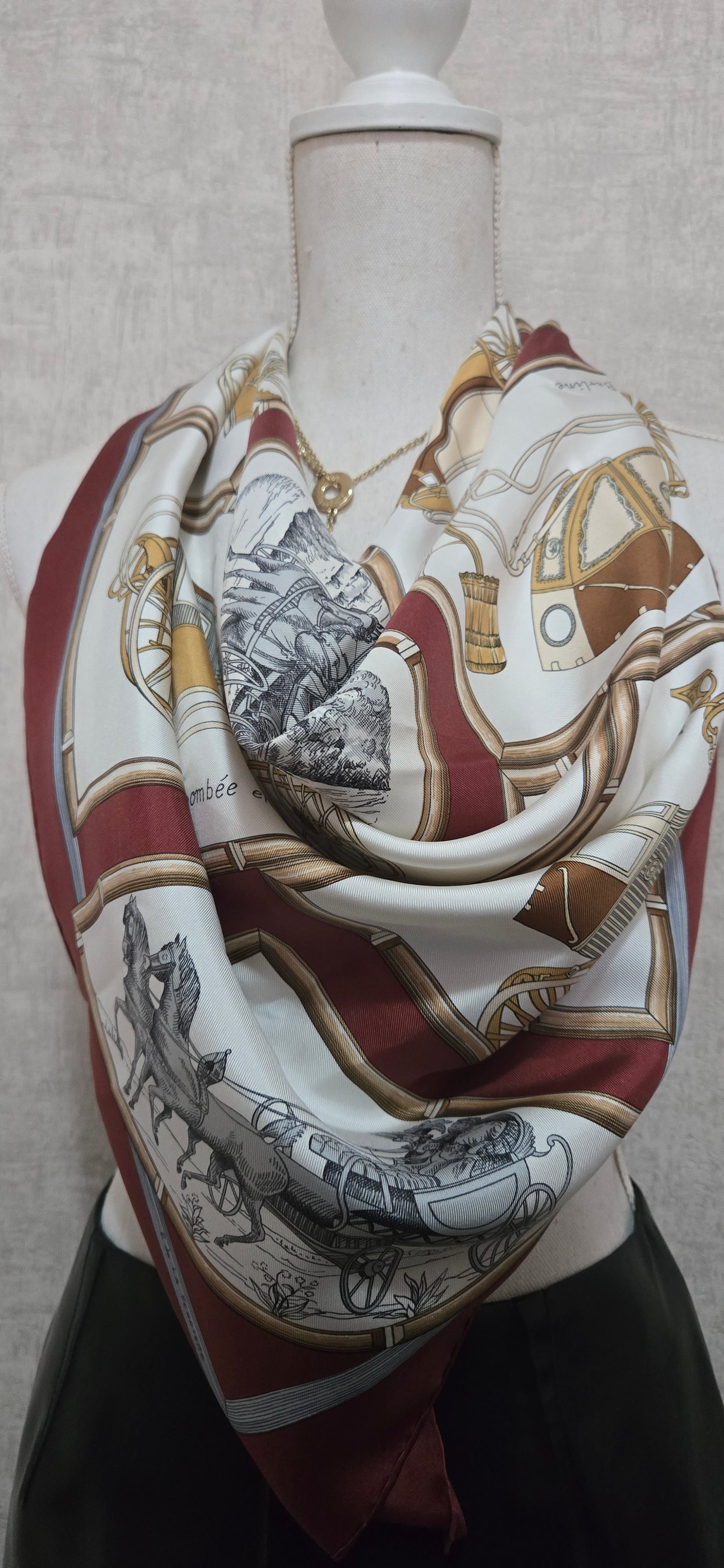 Carré/Scarf Hermès "Voitures de Dames" Silk/Soie 90cm
