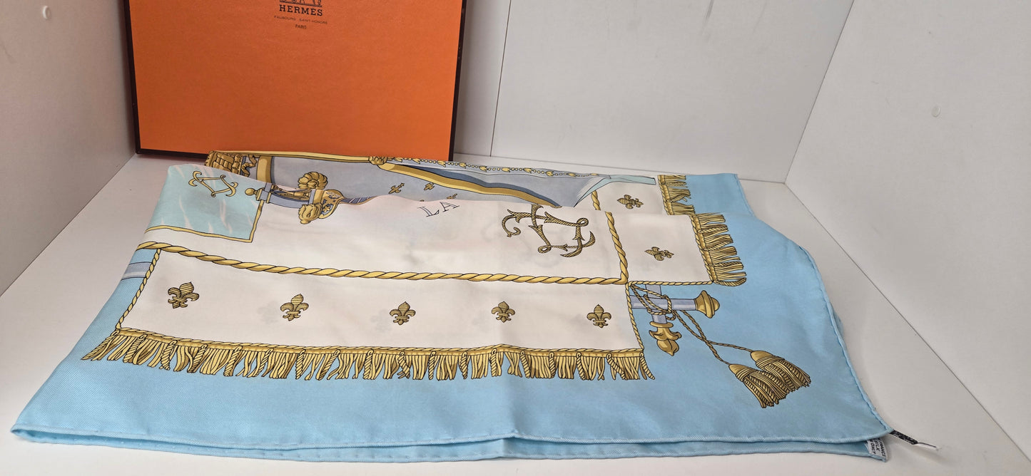 Carré Hermès Silk/Soie "Vue du carrosse de la galère de la Réale " 90cm