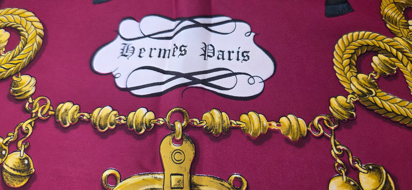Carré Hermès en twill de soie "Palefroi "