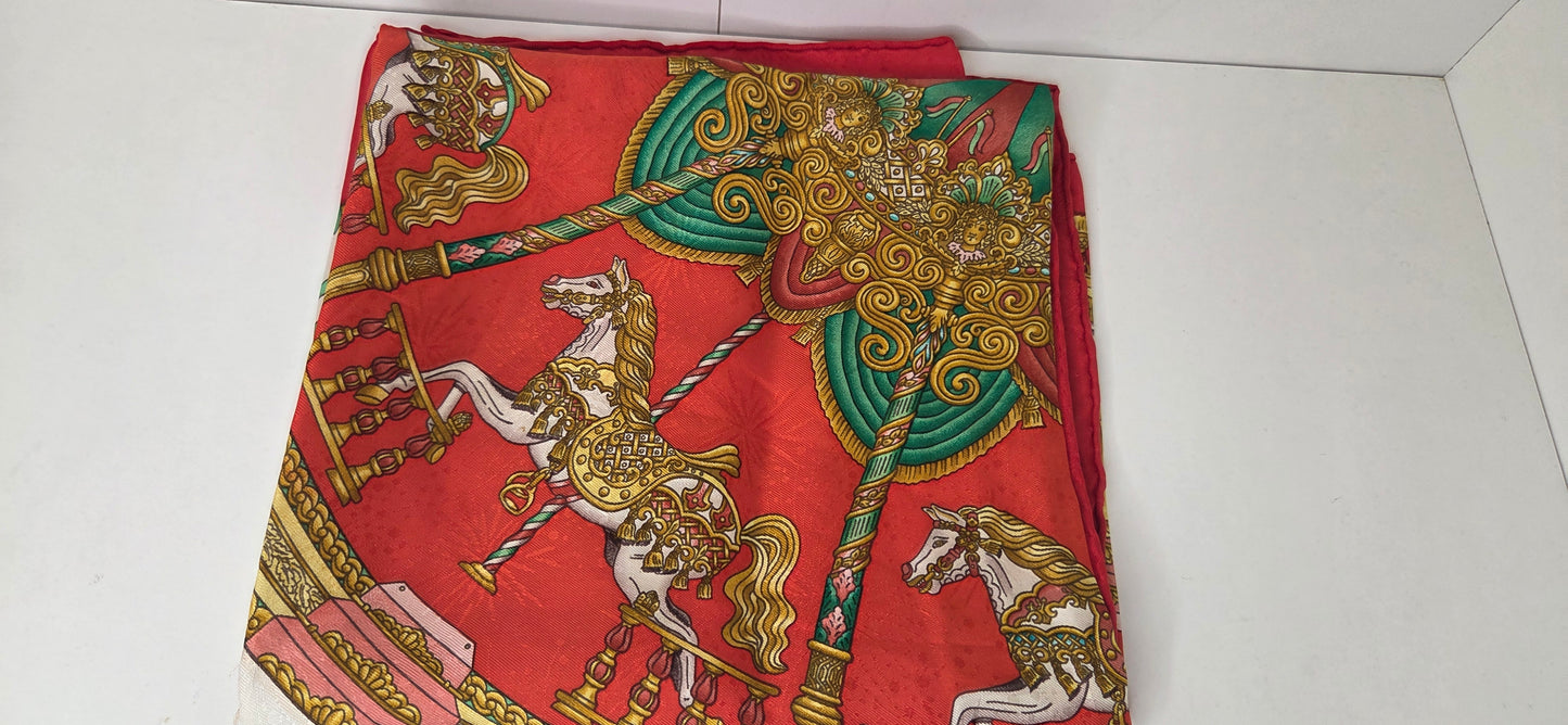 Carré Hermès en twill de soie "Luna Park "