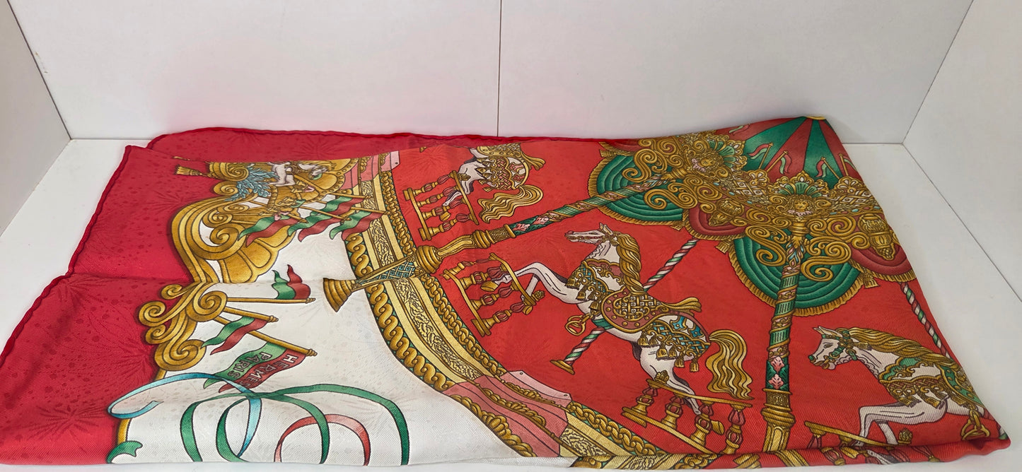 Carré Hermès en twill de soie "Luna Park "