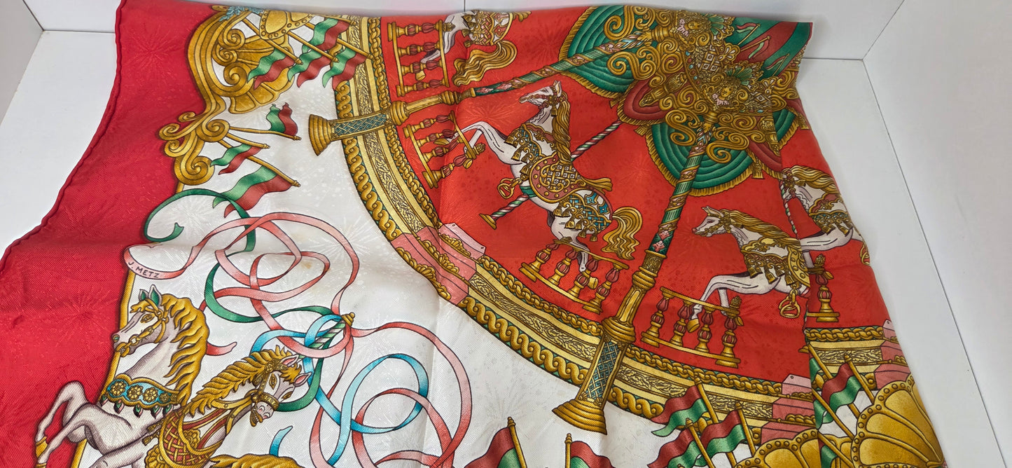 Carré Hermès en twill de soie "Luna Park "