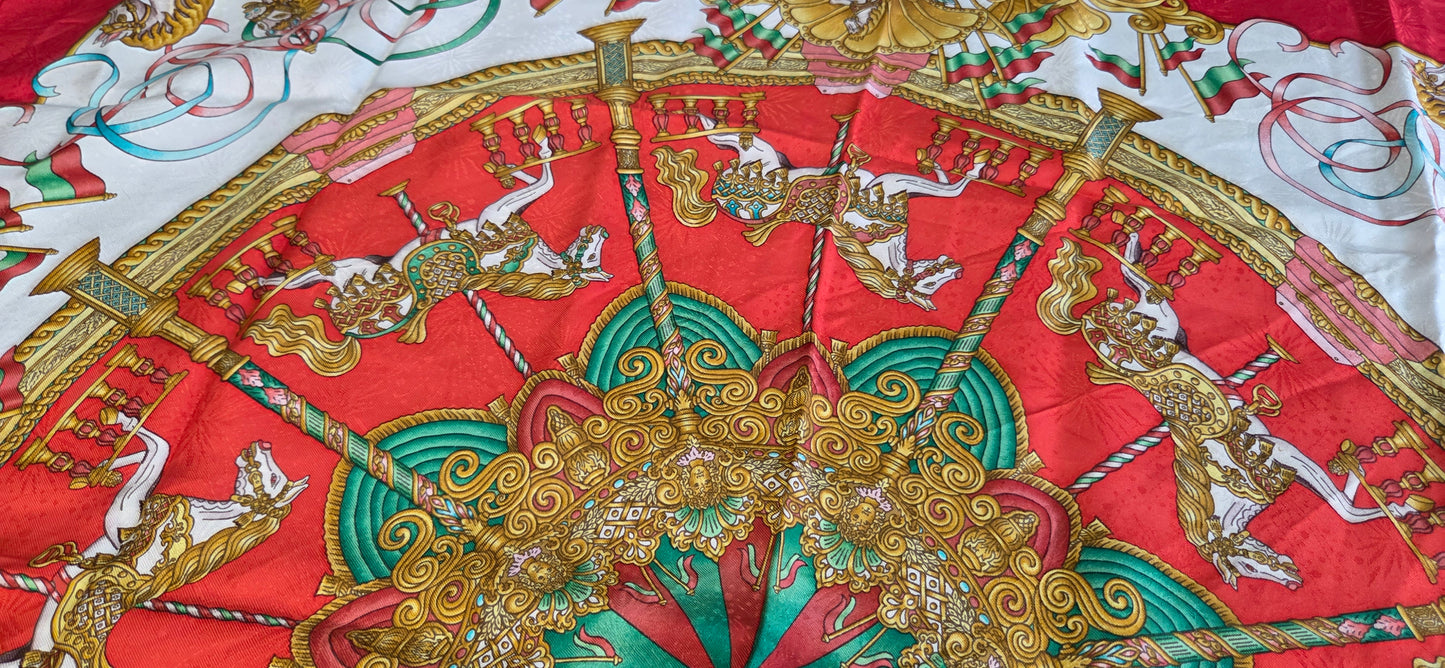 Carré Hermès en twill de soie "Luna Park "