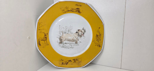 Assiette Hermès en Porcelaine "Sealyham Terrier "