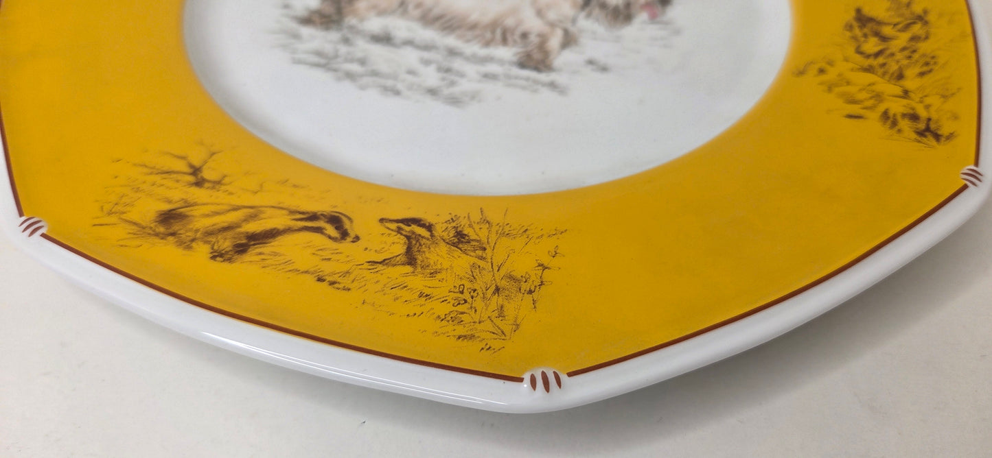 Assiette Hermès en Porcelaine "Sealyham Terrier "