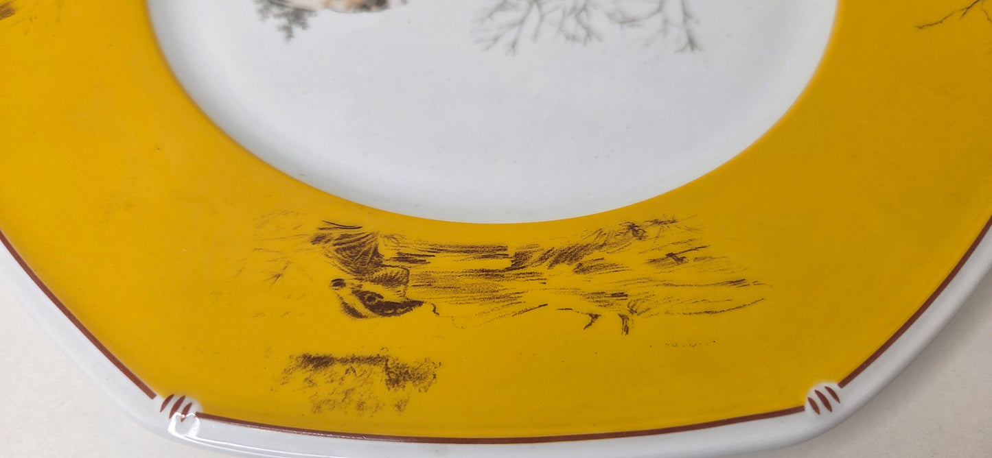 Assiette Hermès en Porcelaine "Sealyham Terrier "