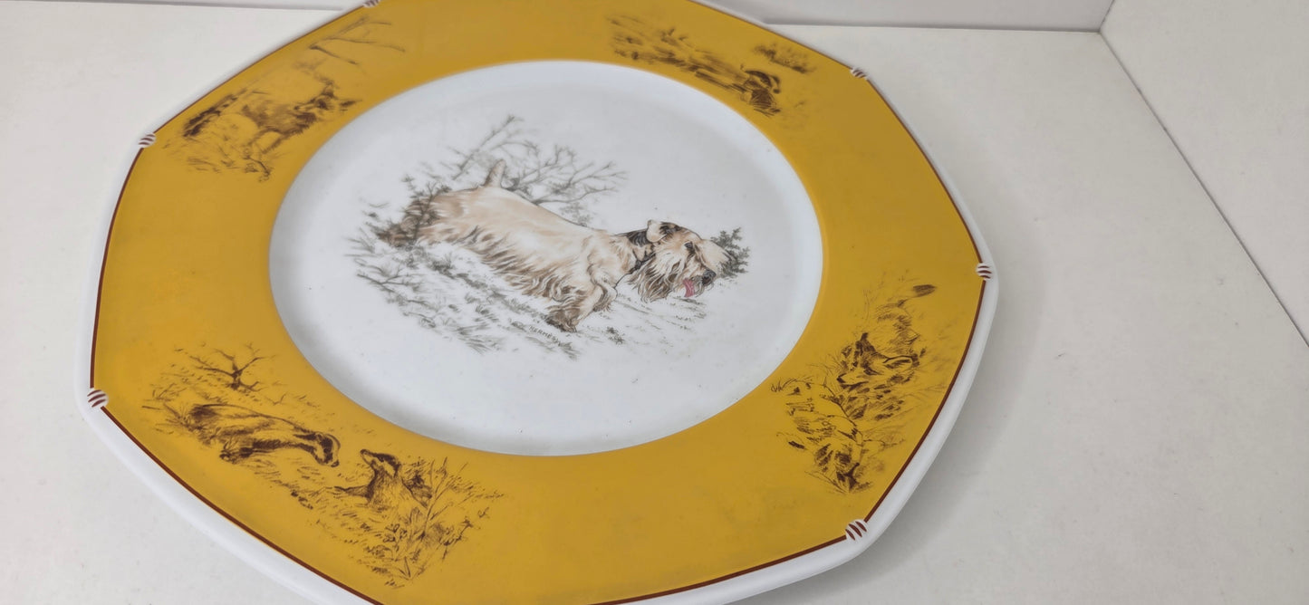 Assiette Hermès en Porcelaine "Sealyham Terrier "