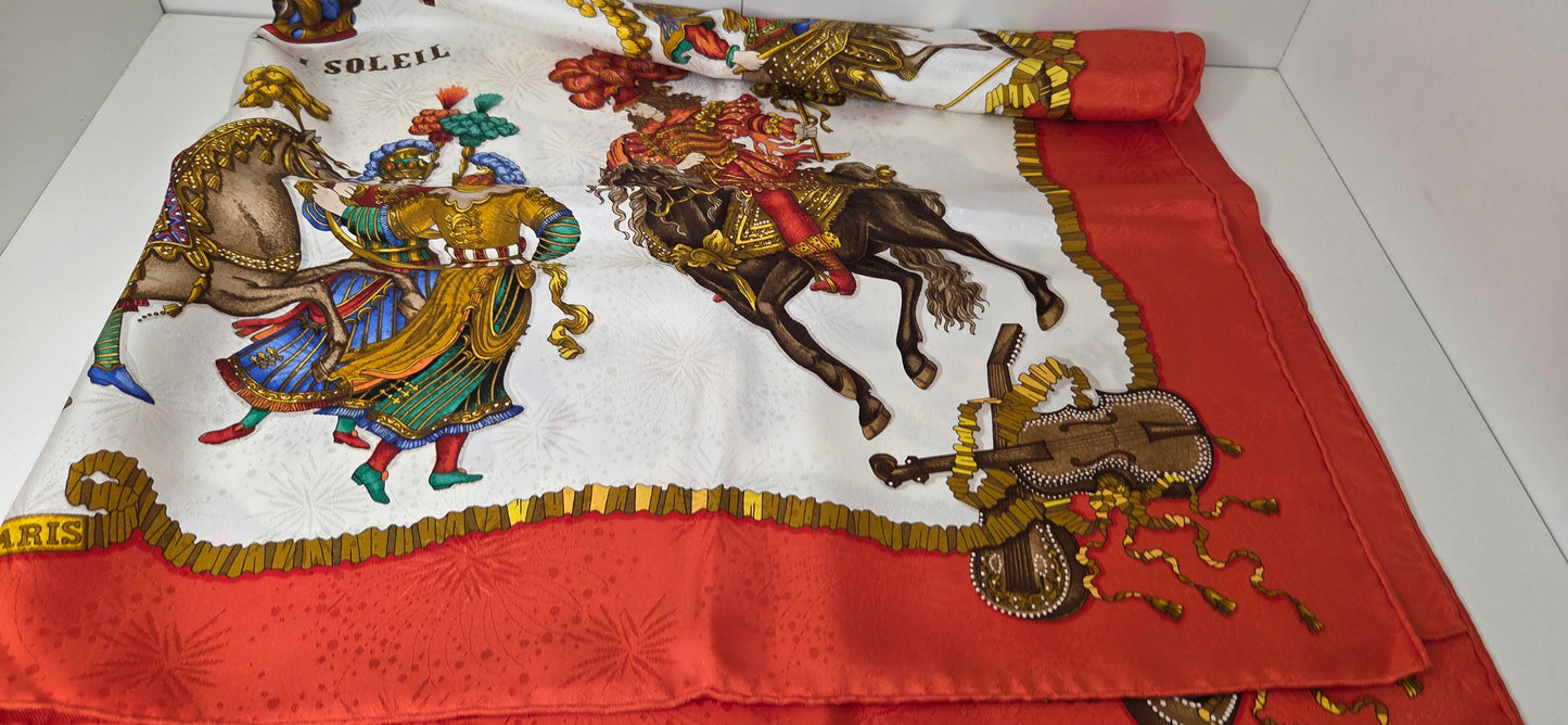 Carré Hermès en twill de "Les Fêtes du Roi Soleil "