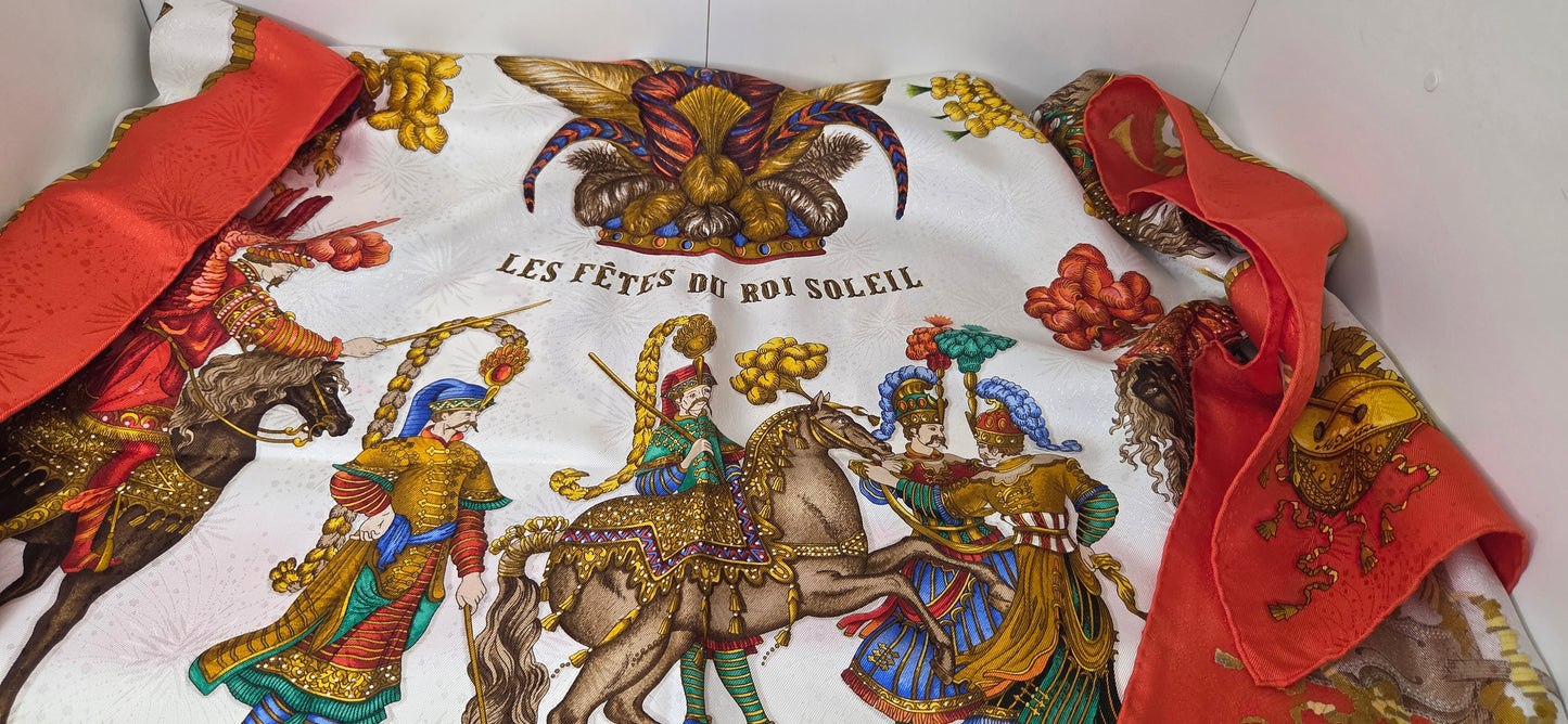 Carré Hermès en twill de "Les Fêtes du Roi Soleil "