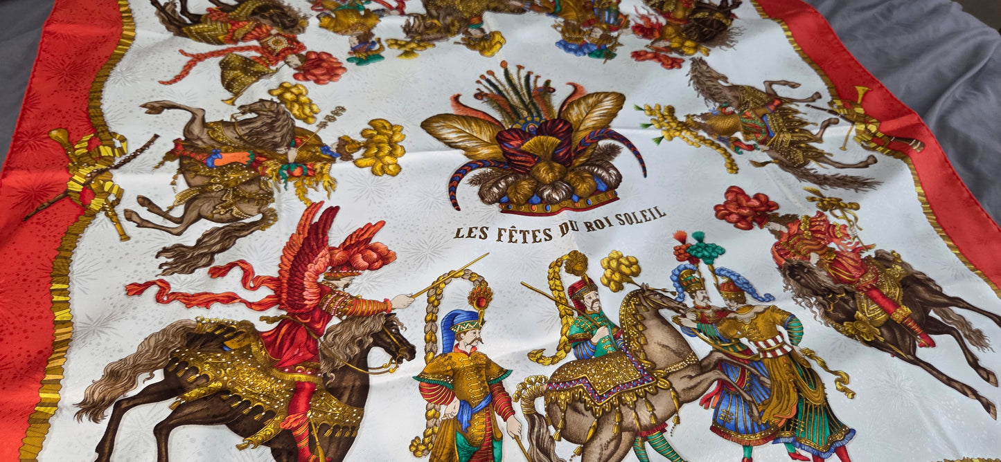 Carré Hermès en twill de "Les Fêtes du Roi Soleil "