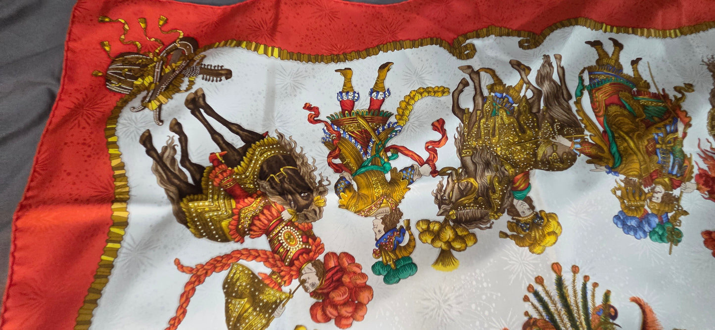 Carré Hermès en twill de "Les Fêtes du Roi Soleil "