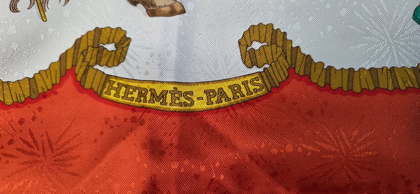 Carré Hermès en twill de "Les Fêtes du Roi Soleil "