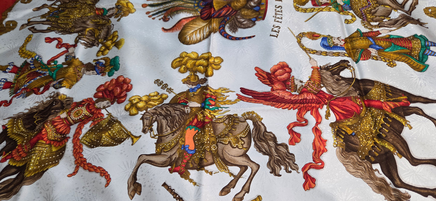 Carré Hermès en twill de "Les Fêtes du Roi Soleil "