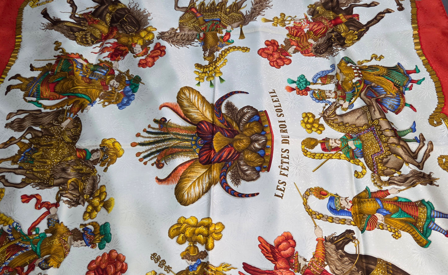 Carré Hermès en twill de "Les Fêtes du Roi Soleil "