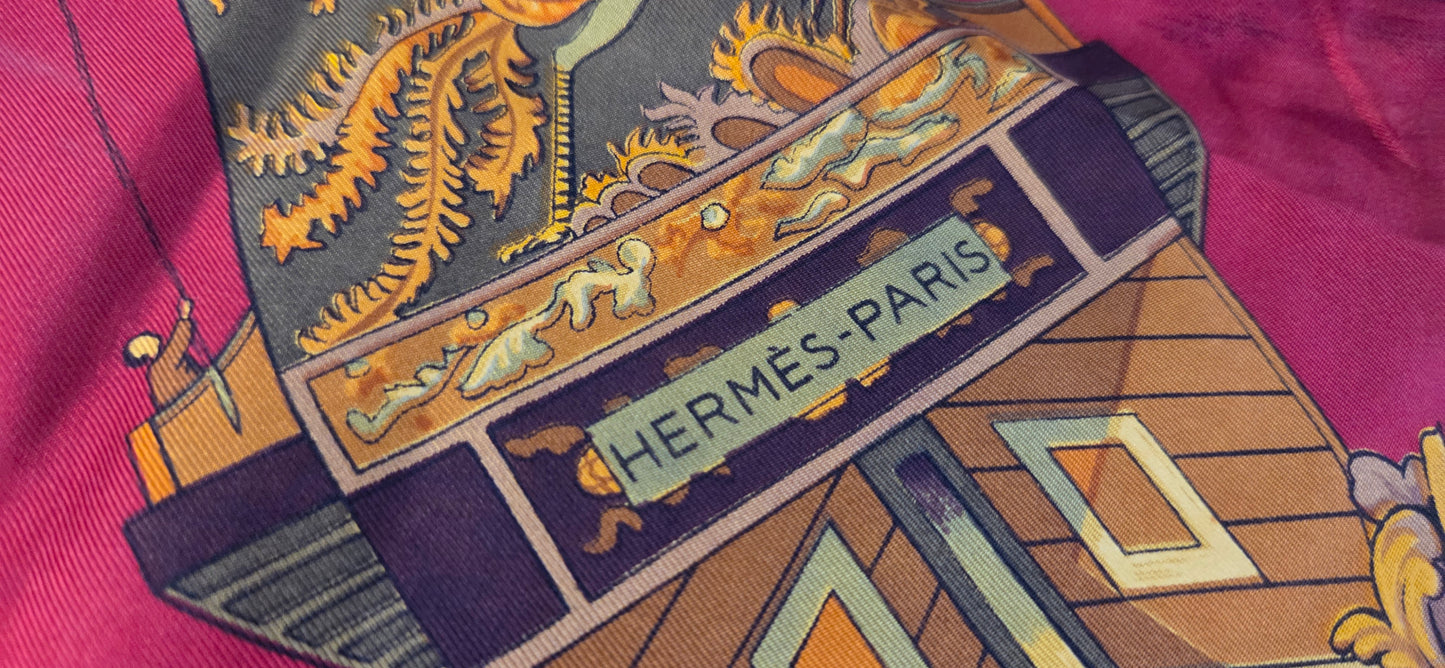 Carré Hermès en twill de soie "Jonques et Sampans "