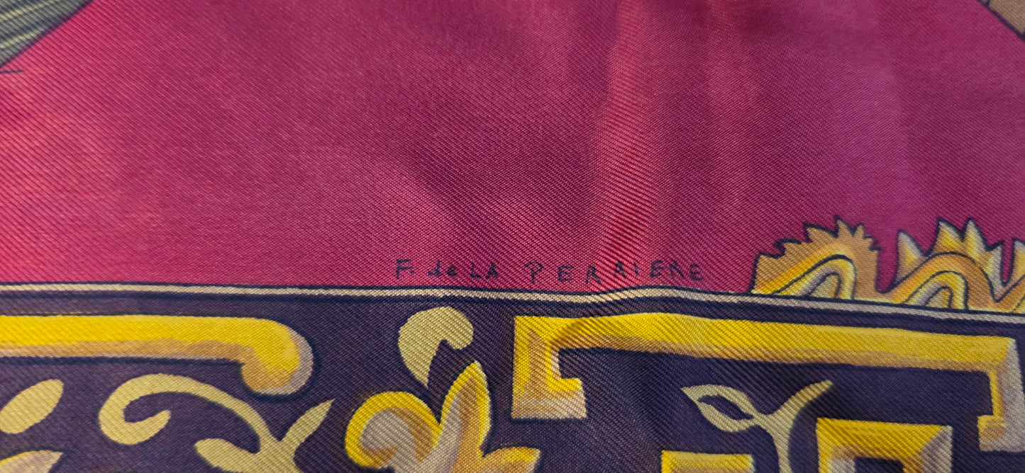 Carré Hermès en twill de soie "Jonques et Sampans "
