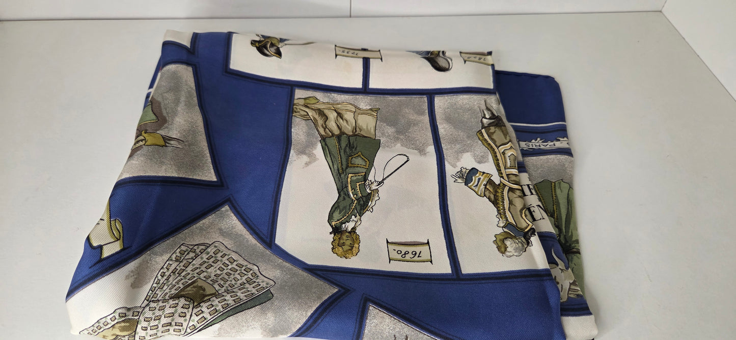 Carré Hermès en twill de soie "La tenue de Venerie "
