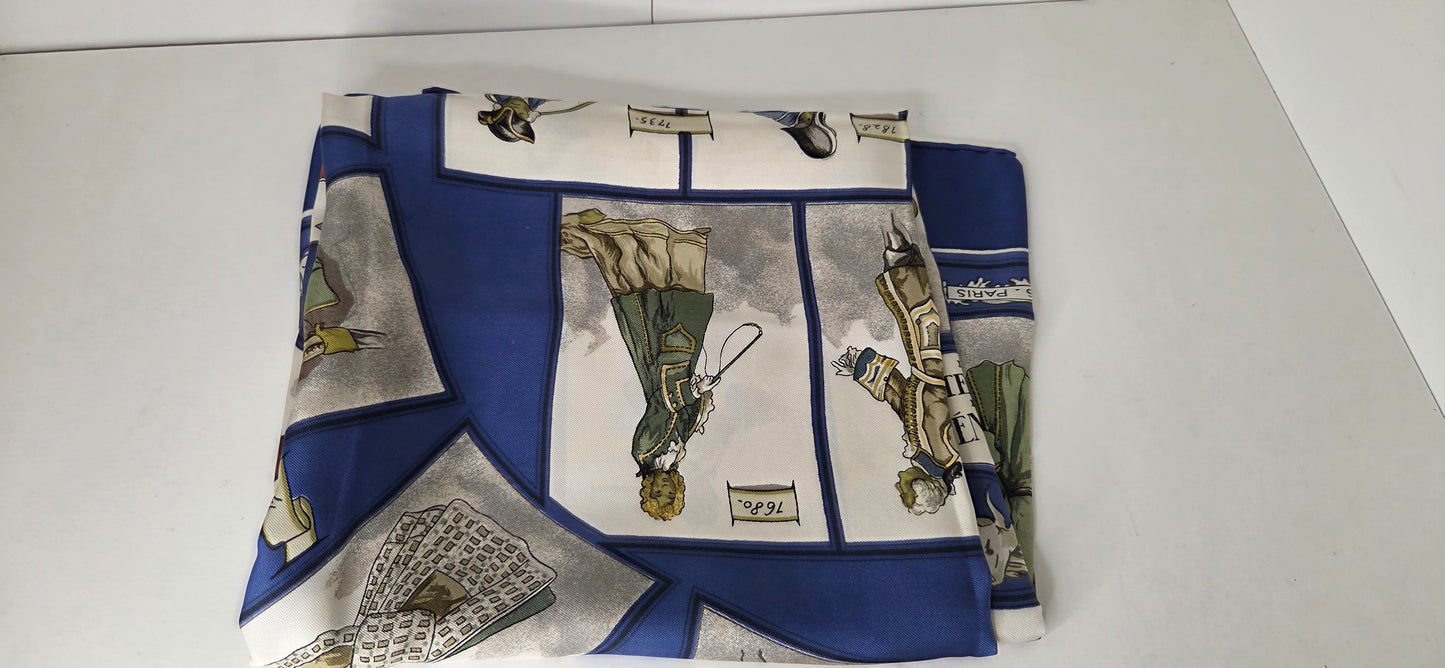 Carré Hermès en twill de soie "La tenue de Venerie "