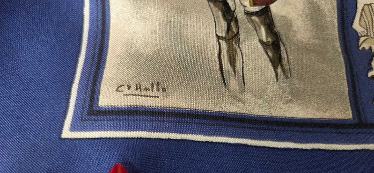 Carré Hermès en twill de soie "La tenue de Venerie "