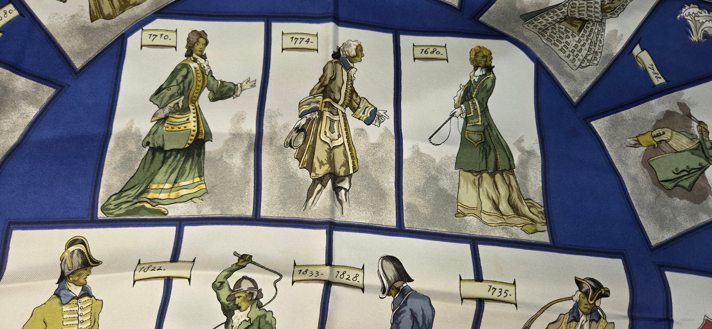 Carré Hermès en twill de soie "La tenue de Venerie "