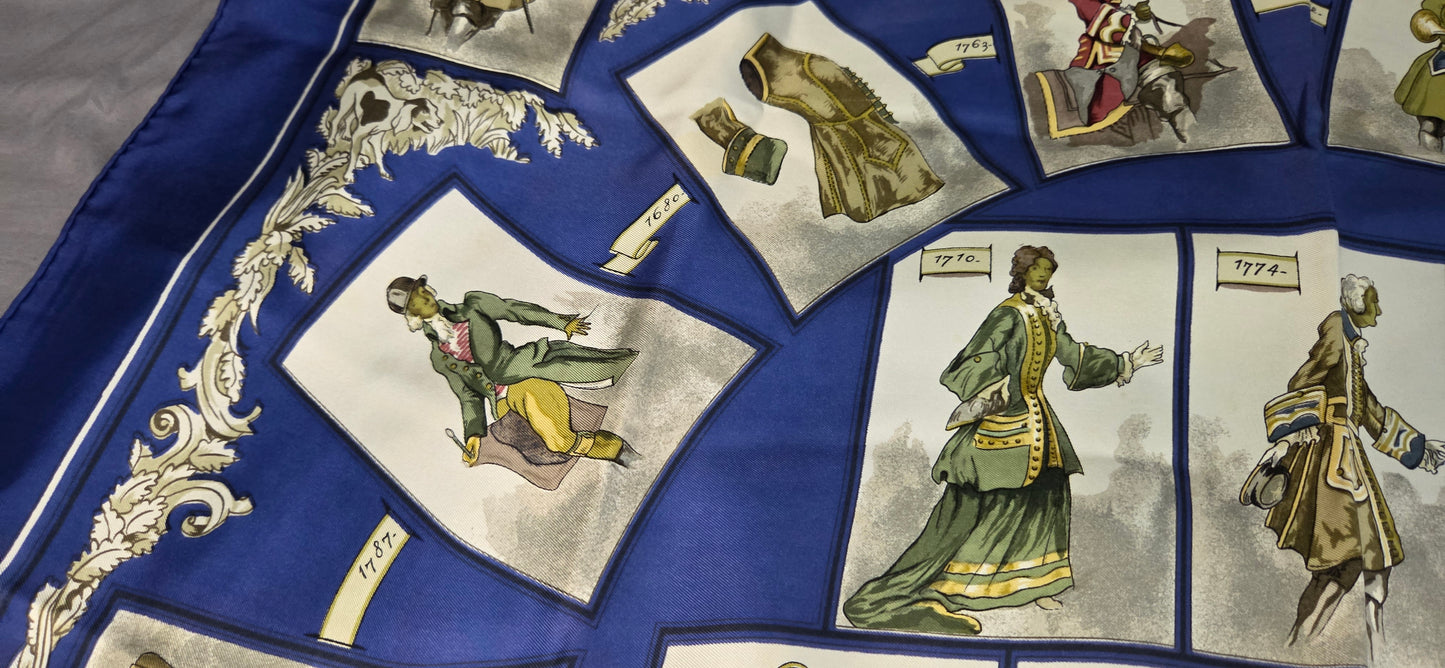 Carré Hermès en twill de soie "La tenue de Venerie "