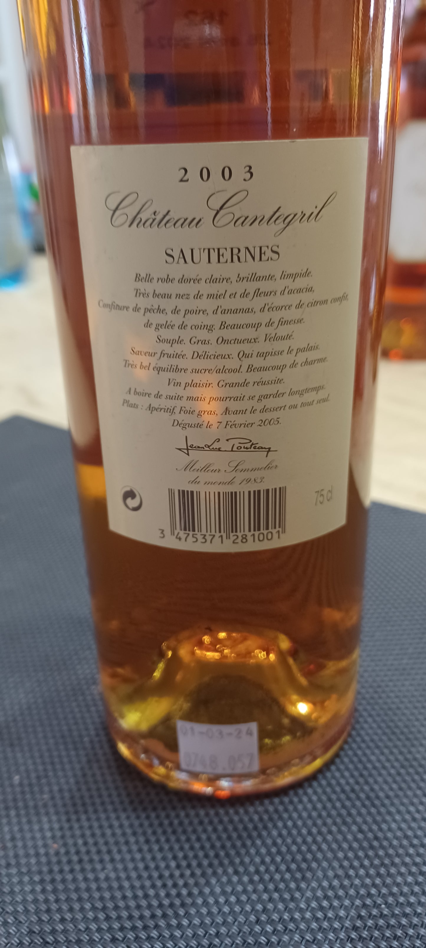 Sauternes Château Cantegril 2003