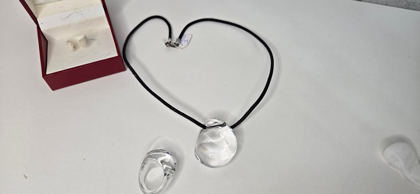 Baccarat Set Ring &Necklace (Pre worn)