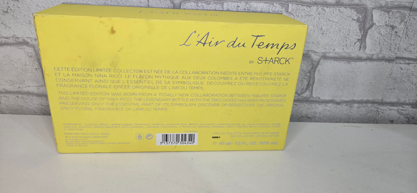 Nina Ricci Perfume "L'air du Temps "By philippe Starck Edition Limitée 45ml