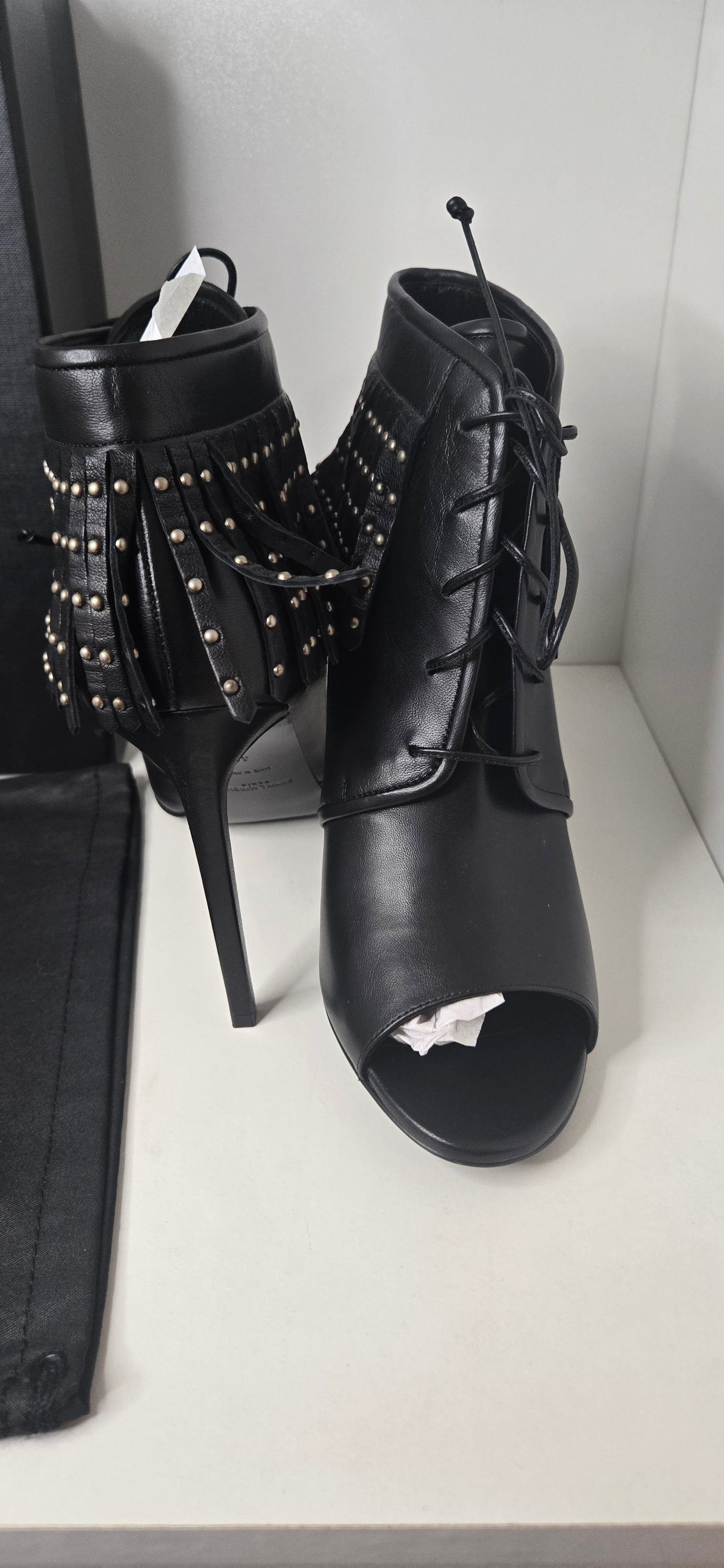 Saint Laurent "Jane Open Toes Boots" New.