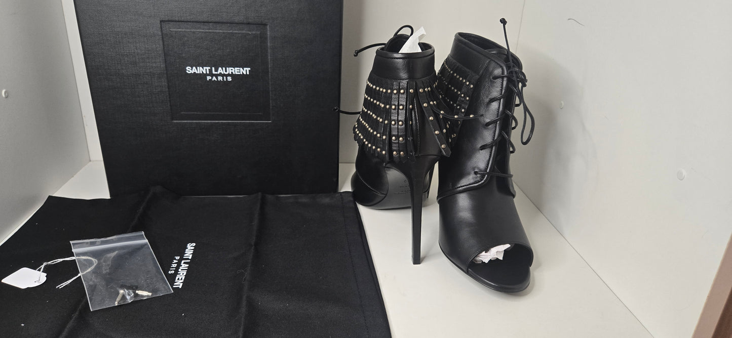 Saint Laurent "Jane Open Toes Boots" New.