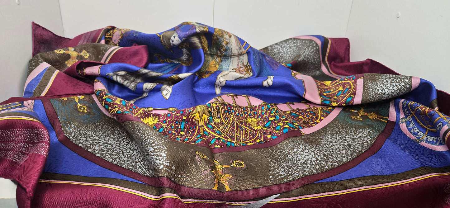 Carré/Scarf Hermès "Feux D'artifice 1987" silk/soie 90cm