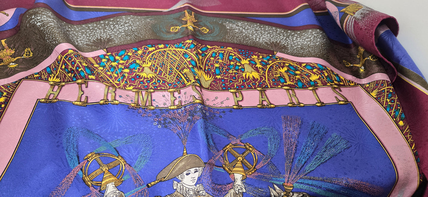 Carré/Scarf Hermès "Feux D'artifice 1987" silk/soie 90cm