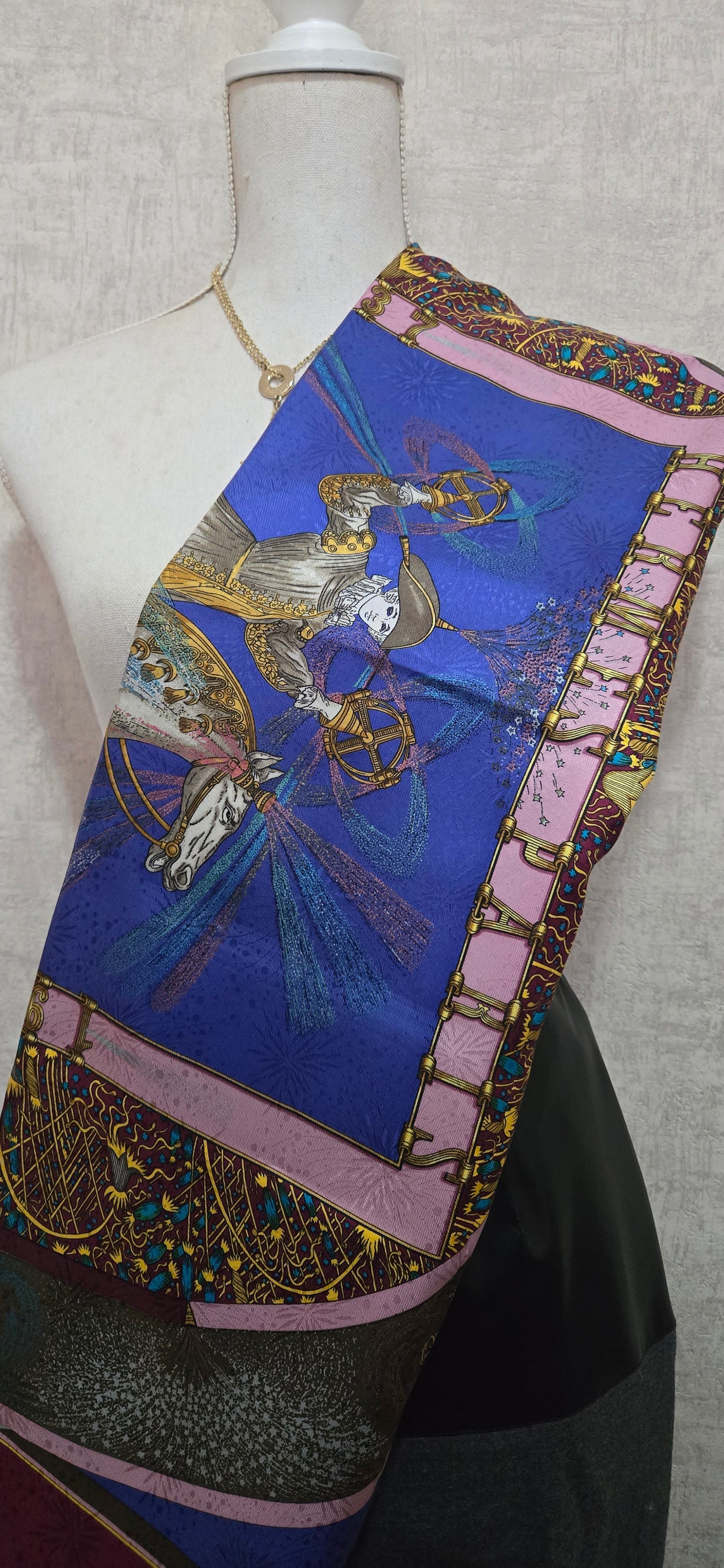 Carré/Scarf Hermès "Feux D'artifice 1987" silk/soie 90cm