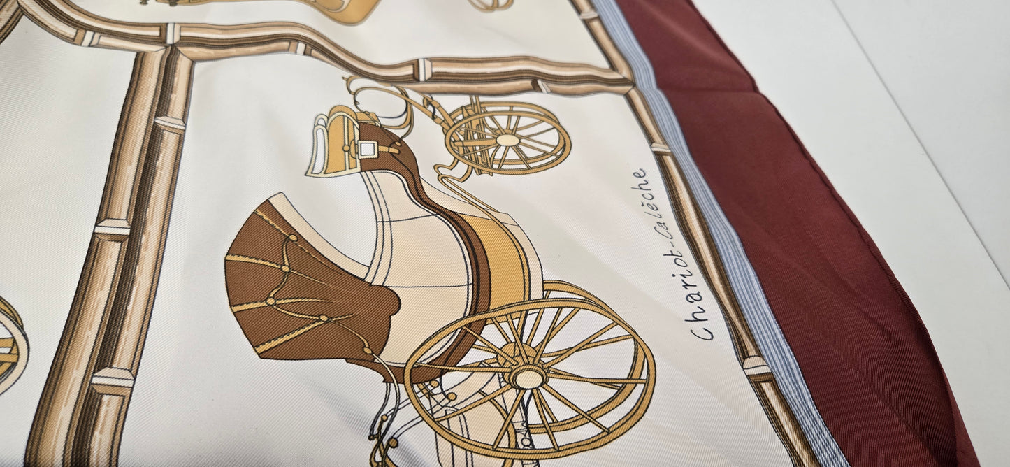 Carré/Scarf Hermès "Voitures de Dames" Silk/Soie 90cm