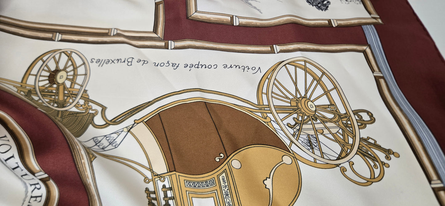 Carré/Scarf Hermès "Voitures de Dames" Silk/Soie 90cm